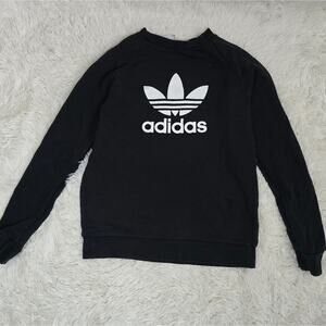 Adidas Trefoil Black And White Warm Up Crewneck Sweatshirt Men's Small